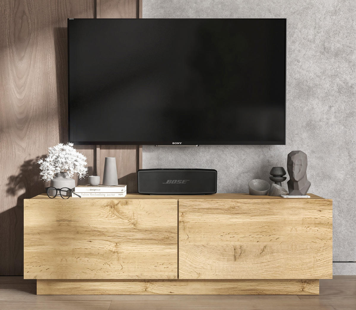 TV-SCHRANK Enjoy Eiche Artisan matt Loft 120 cm - Eiche Artisan, Holzwerkstoff (120/37/35cm) - Meble Lindner