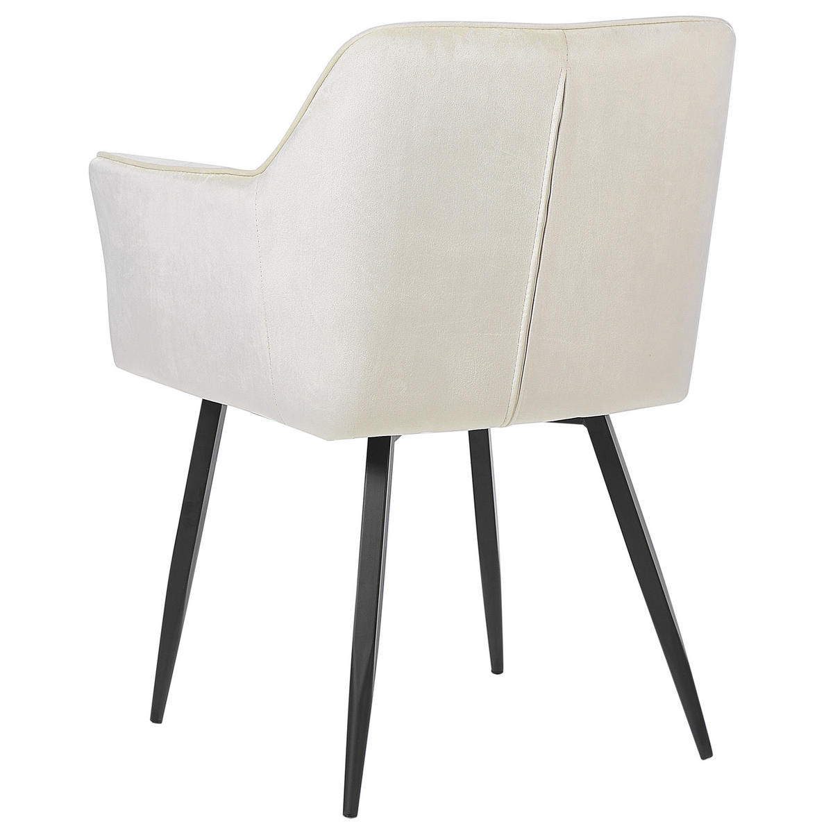 STUHL 2er-Set Samtstoff Beige Jasmin - Beige, Textil/Metall (60/84/49cm) - Beliani