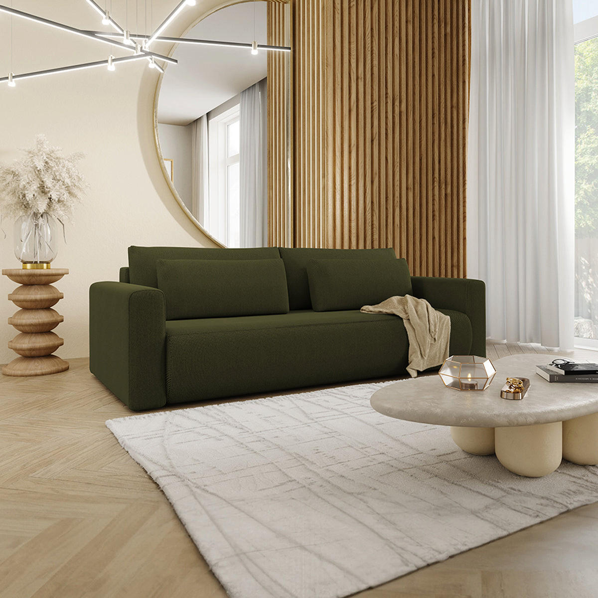 SOFA Evy 3 Sitzplätze Grün - Grün, Holz (238/82/105cm) - Petits-meubles