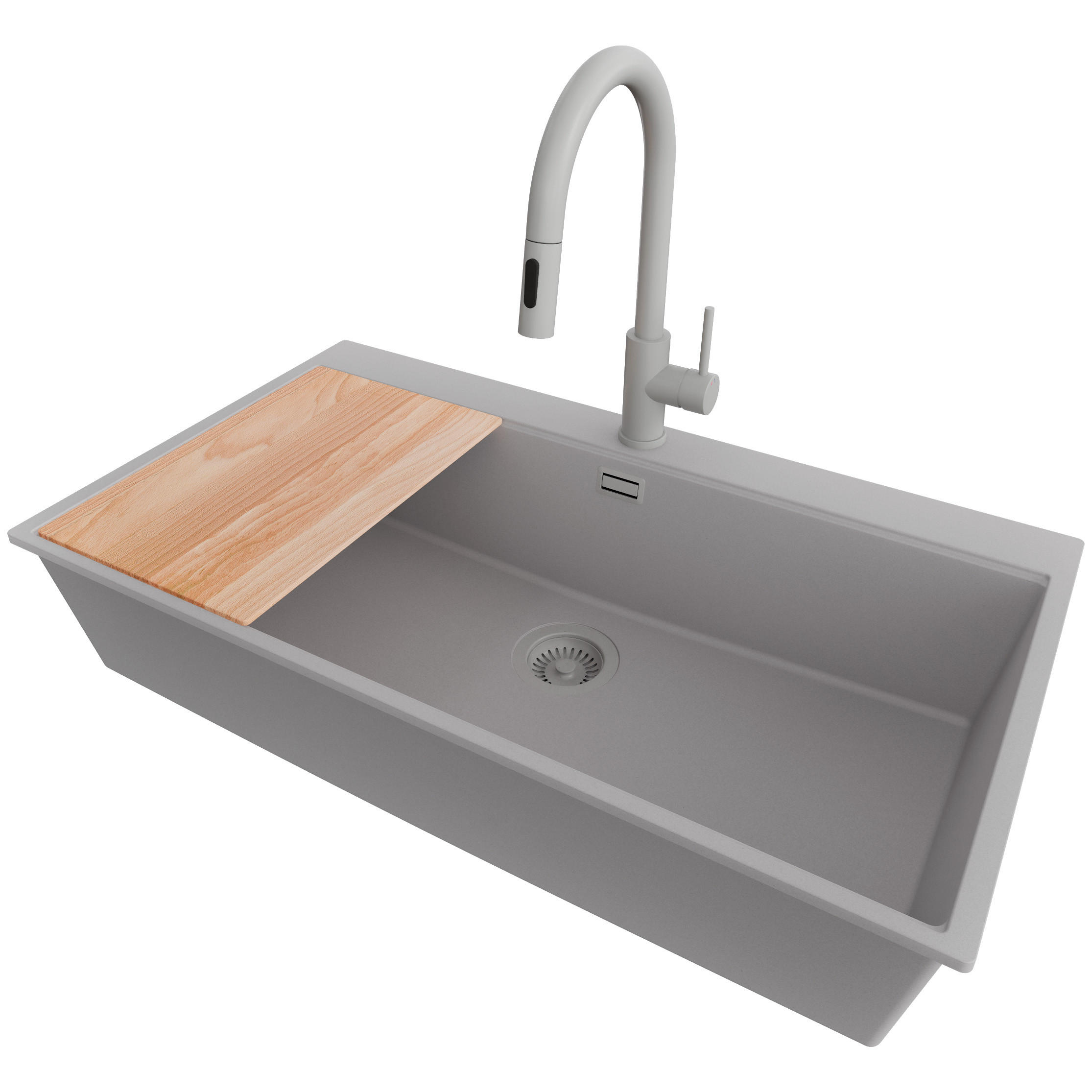 Primagran Granitspüle Grau, Grau, Grau, Beige 88x20x50 cm
