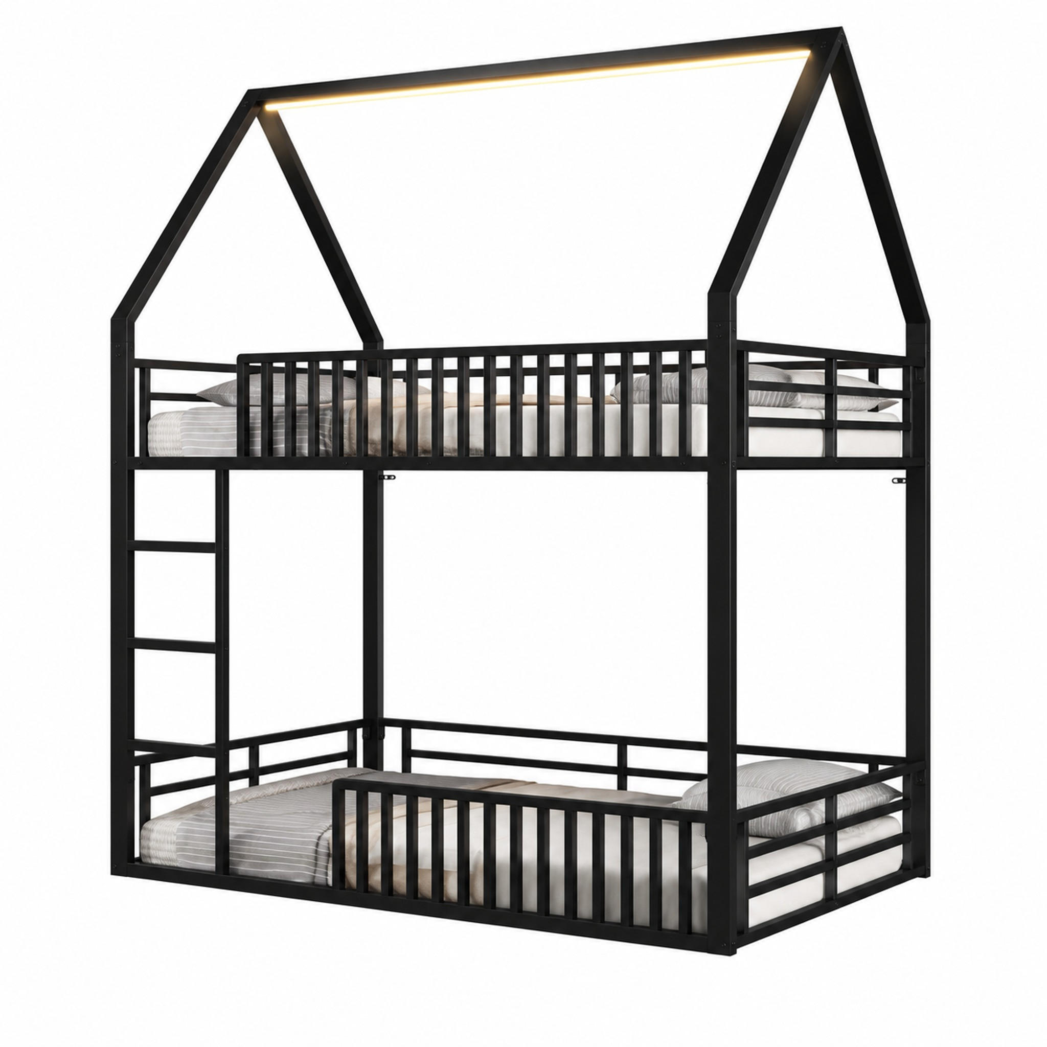 ETAGENBETT im Hausdesign 140x200 cm Metall Schwarz - Schwarz, Metall (140/200cm) - Meubliv