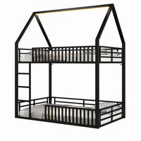 ETAGENBETT im Hausdesign 140x200 cm Metall Schwarz - Schwarz, Metall (140/200cm) - Meubliv