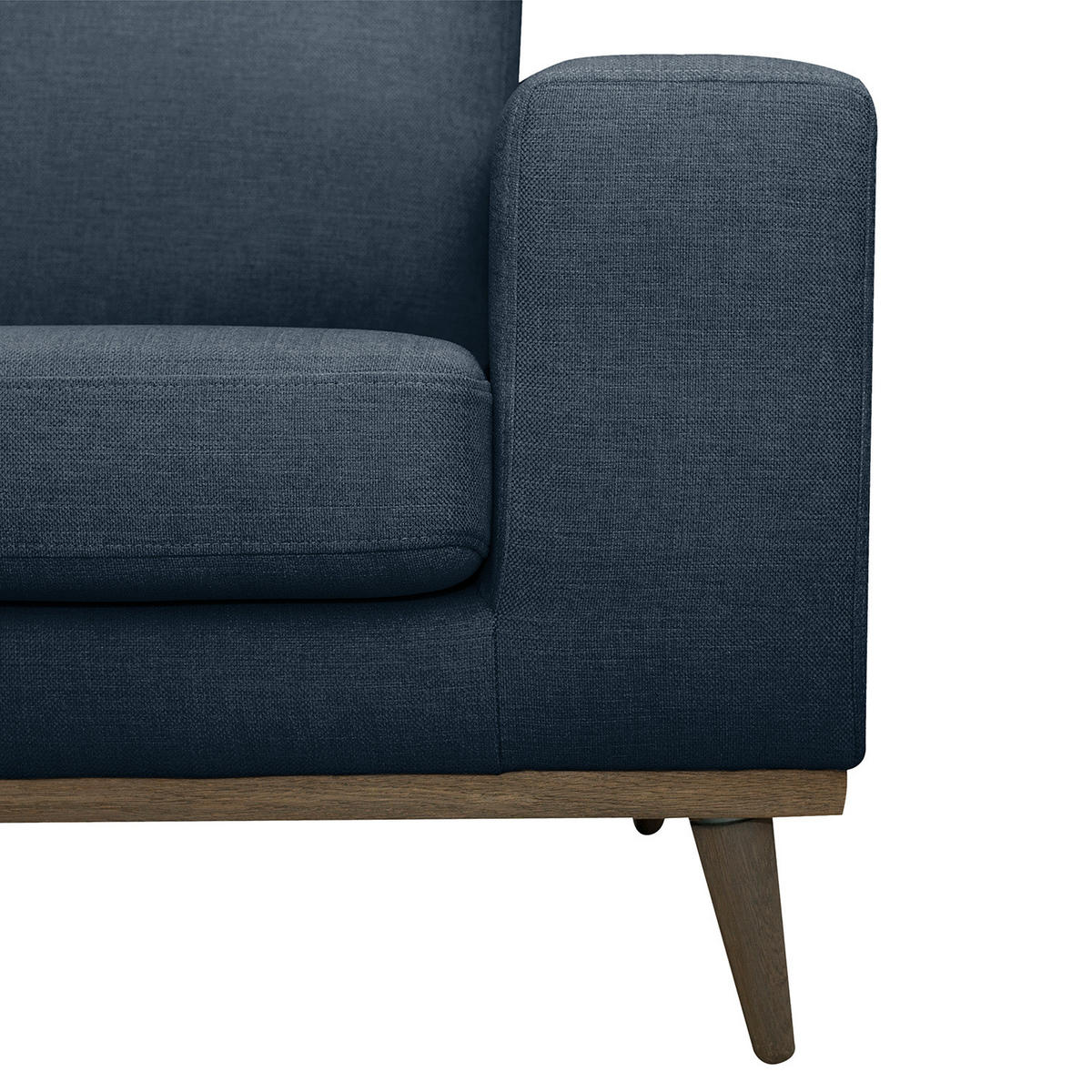 SESSEL - Eichefarben/Dunkelblau, Eichenholz/Textil (122/81/88cm) - home24