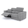 SOFA QUARTZ 3-Sitzer mit 1 Relaxfunktion, grau - Silberfarben/Grau, Holzwerkstoff/Textil (204/80/102cm) - Courtois Laville