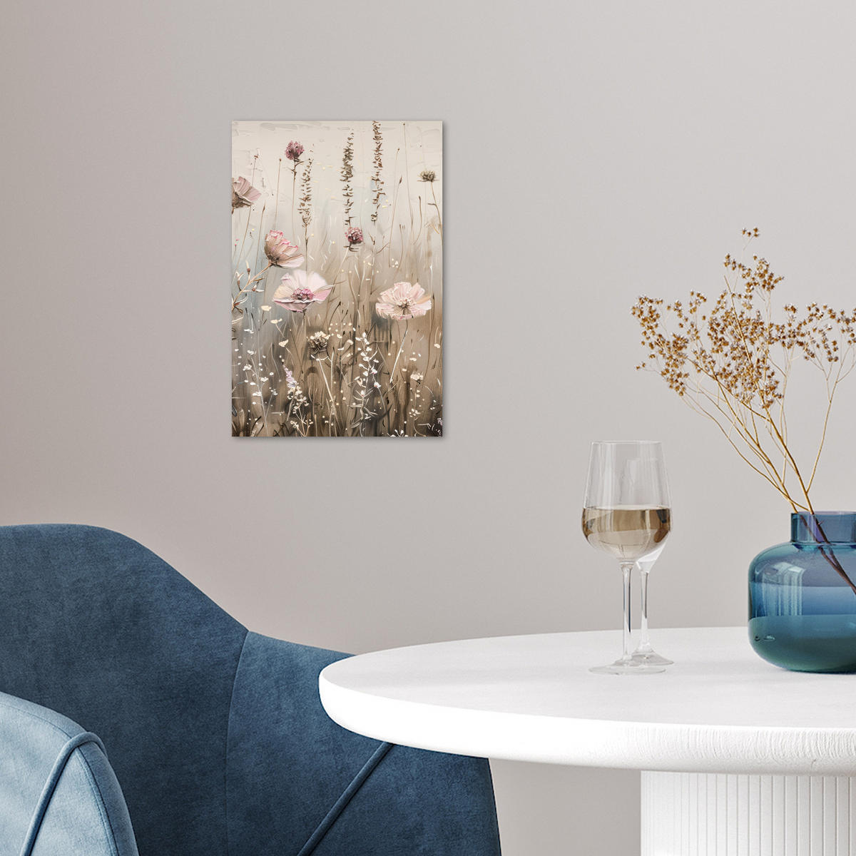 POSTER Blumen - Rosa - Modern - Beige 20x30 cm - Beige, Papier (20/30/0.1cm) - MuchoWow