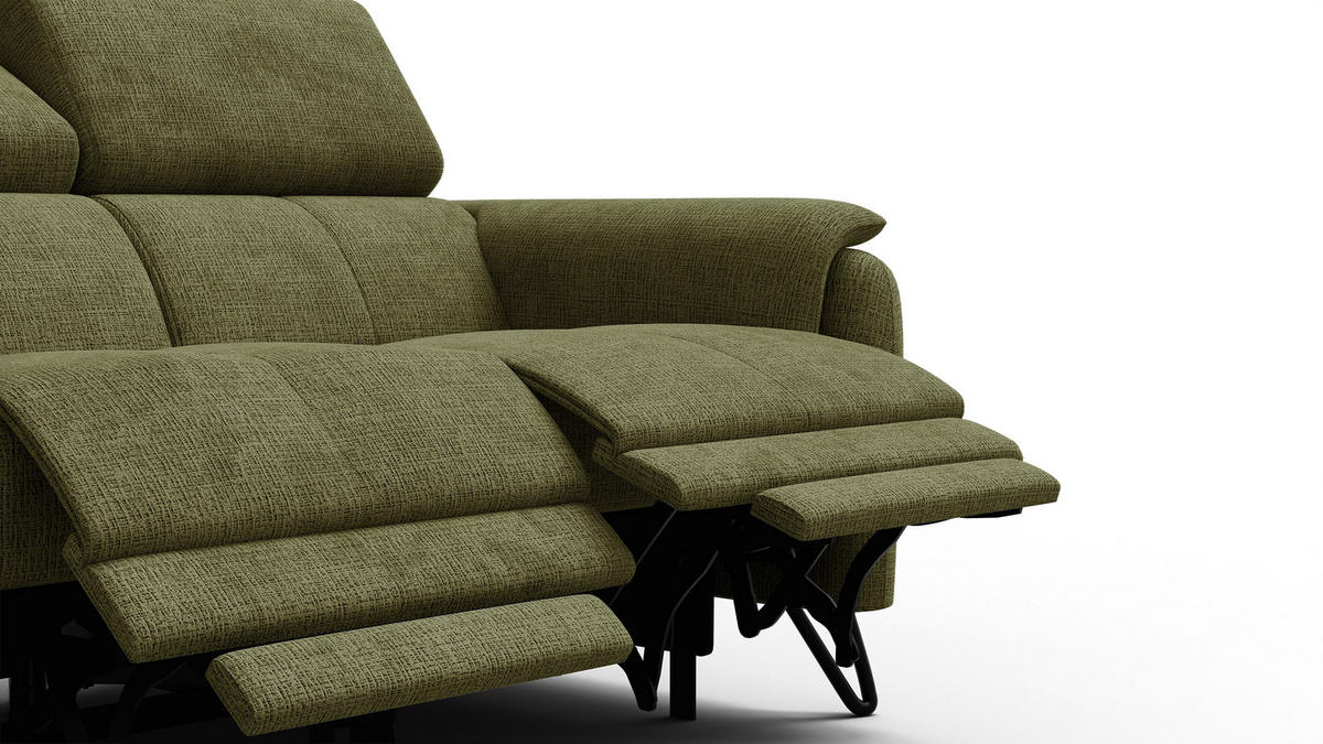 RELAXSOFA RODEN 2-Sitzer, olive - Olivgrün, Holz/Textil (152/82/103cm) - Courtois Laville