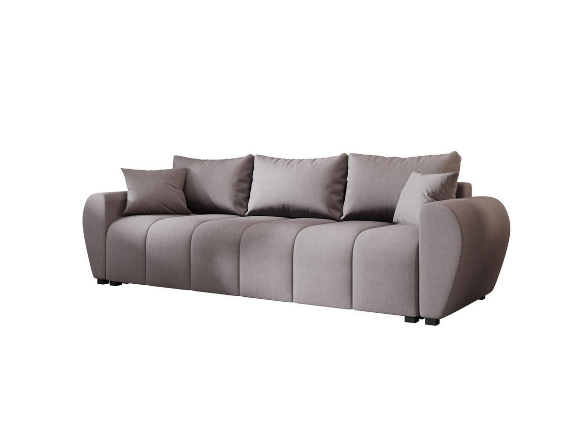 SOFA MOLISA mit Schlaffunktion COSMIC 160 mit Stauraum - Grau, Textil (86/82/246cm) - Bedante