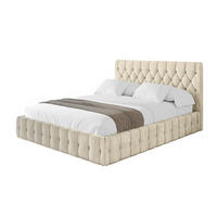 POLSTERBETT mit Bettkasten und Lattenrost, Boxbett ohne Matratze - LARO 120x200 Beige - Ecru, Holzwerkstoff/Textil (120/200cm) - ALTDECOR