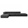 ECKSOFA modulares Sofa Kerru-L2 - 380x190x70 cm Schwarz Velours - Schwarz, Holzwerkstoff/Textil (380/190cm) - ALTDECOR