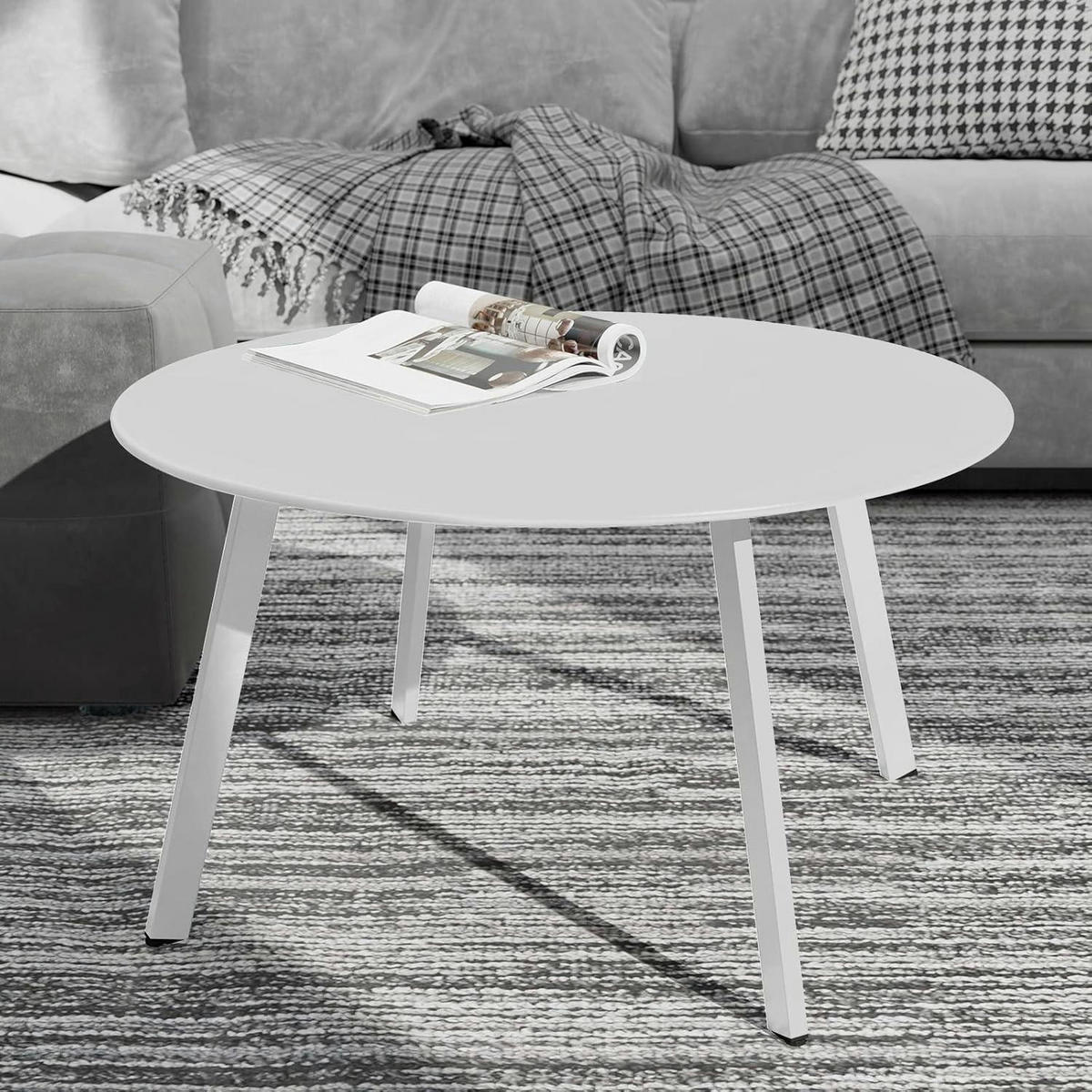 BEISTELLTISCH Outdoor Weiß - Weiß, Metall (70/70/40cm)