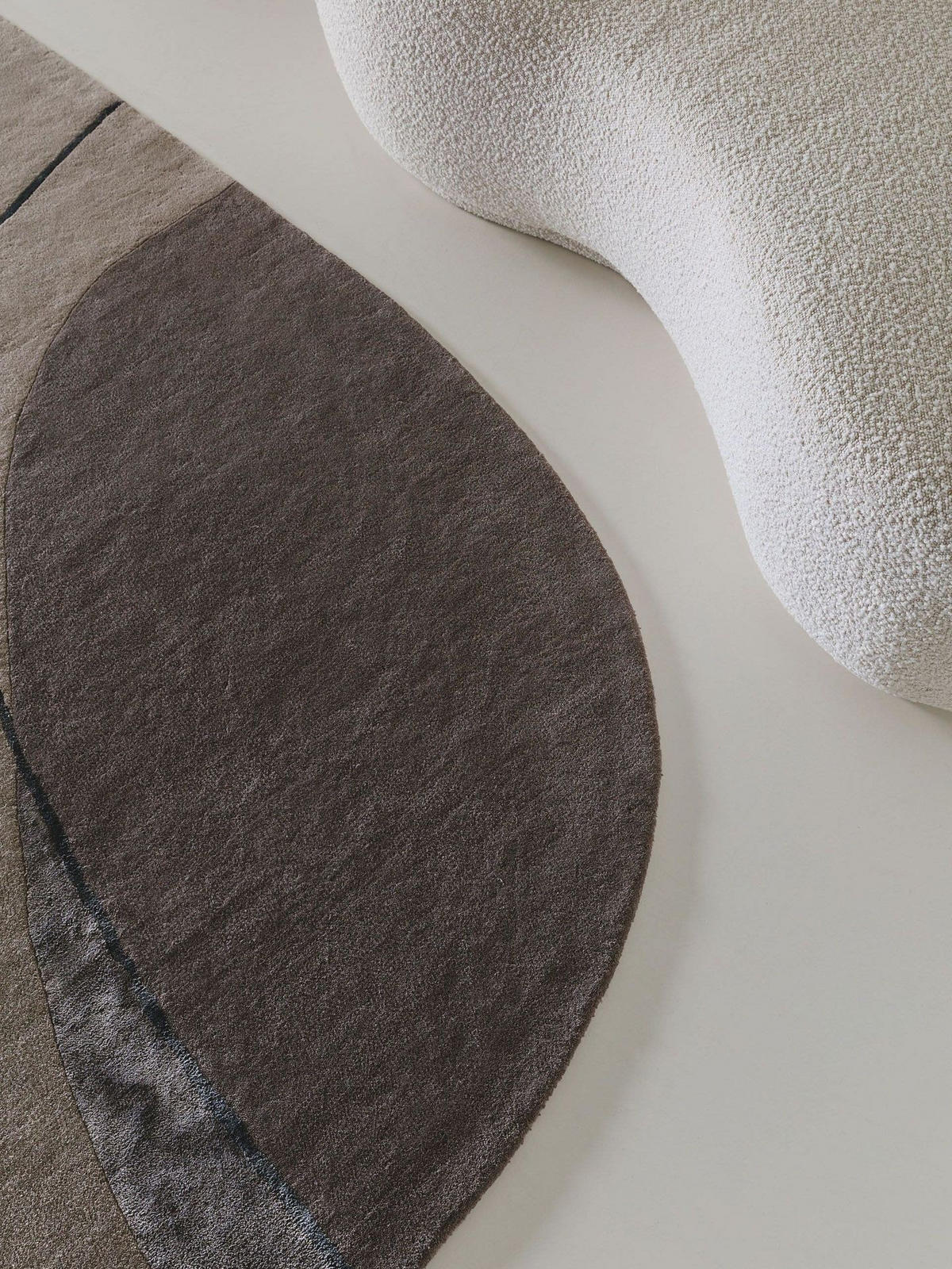 TEPPICH Wollteppich Shape Taupe - Taupe, Textil (160/1cm) - KUNSTLOFT