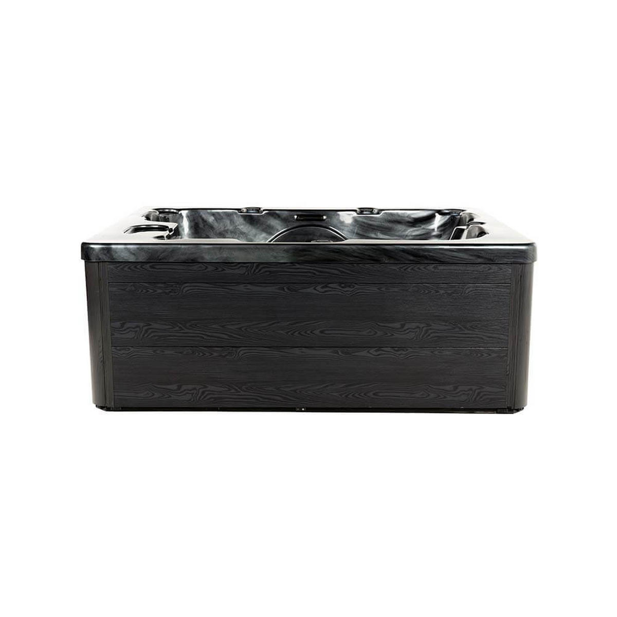 OUTDOOR Whirlpool BLACK MARBLE PURE - 210 x 160 cm für 3 Personen - Schwarz, Kunststoff (160/80/210cm) - Home Deluxe