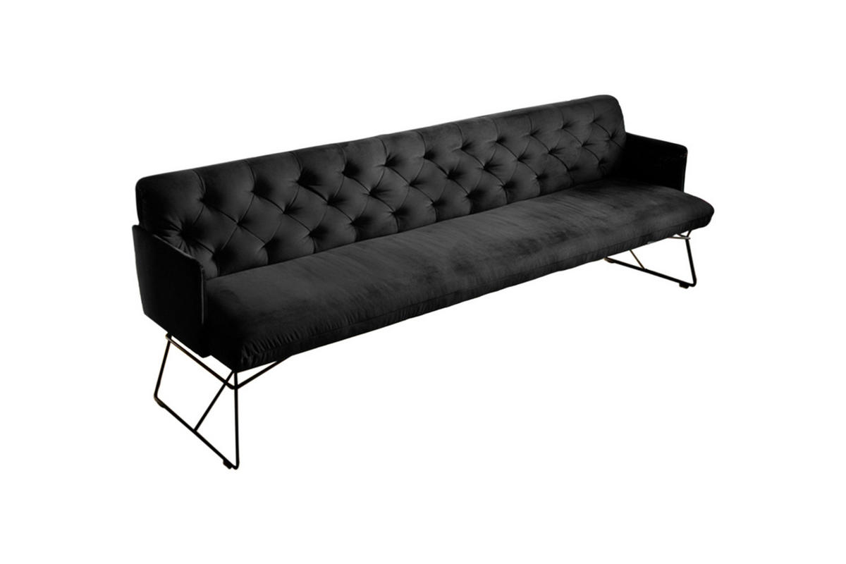 ESSZIMMERBANK CHARME Schwarz Velvet - Schwarz, Textil (246/85/68cm) - KAWOLA