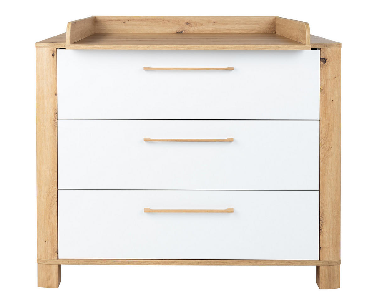 WICKELKOMMODE Marlon 115/100/79 cm Soft-Close - Eiche Artisan/Weiß, Holzwerkstoff (115/100/79cm) - arthur berndt