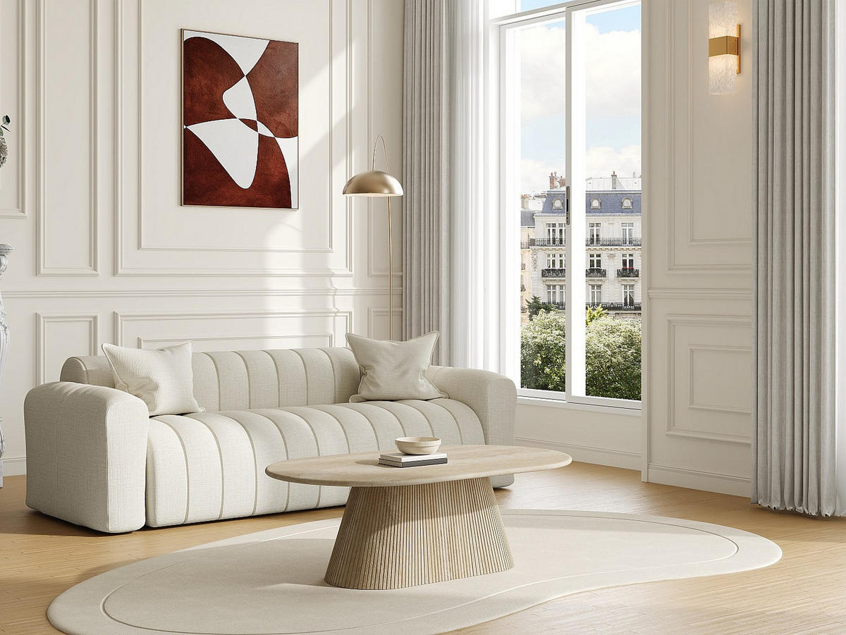 COUCHTISCH - 120 cm x 70 cm - stein - beige Tifuli - Beige, Holz/Stein (70/120/45cm) - Vente-Unique