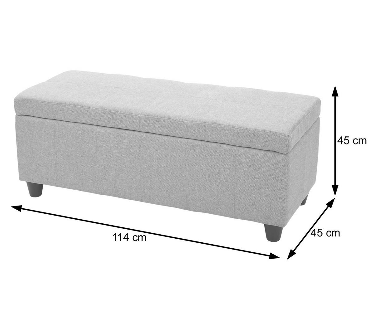 AUFBEWAHRUNGS-TRUHE Grau - Grau, Textil (114/45/45cm) - Jamb