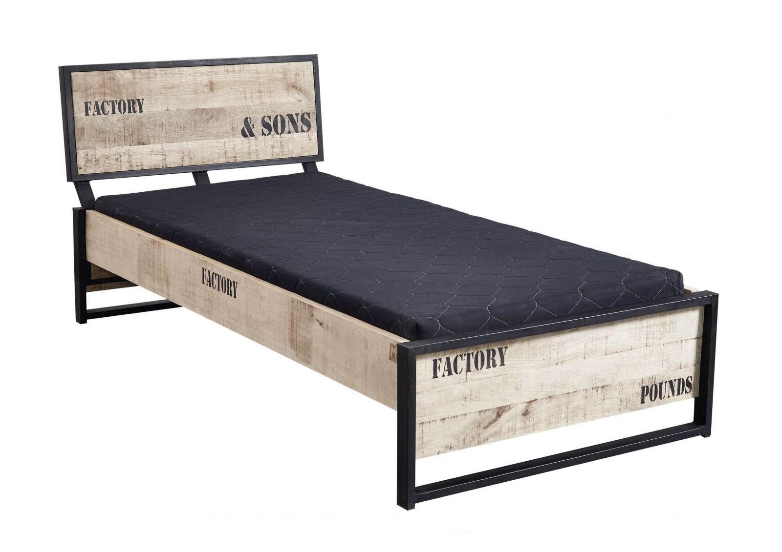 BETT Massivholz Mango 160 x 200 x 91 natur FACTORY #140 - Naturfarben, Holz (160/200cm) - Massivmoebel24