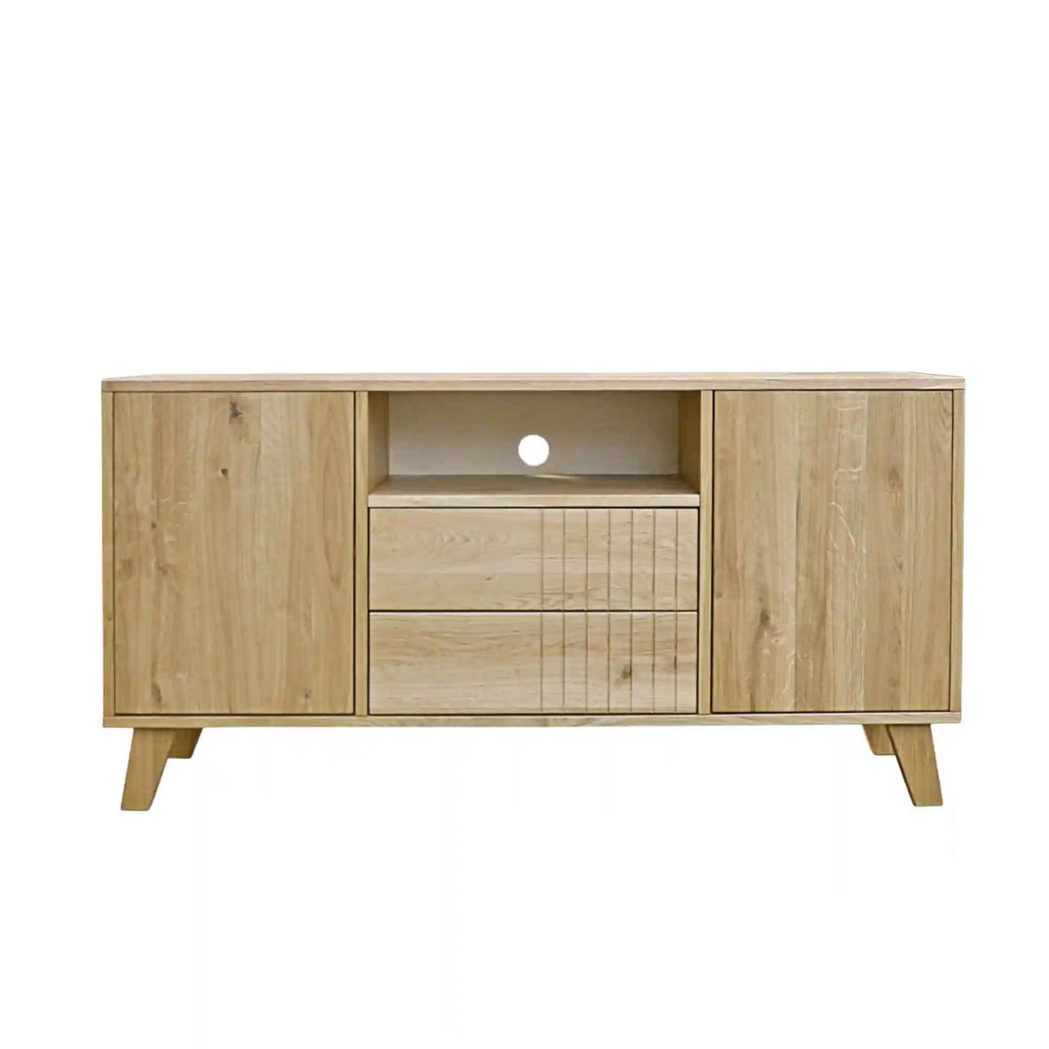 TV-SCHRANK aus Massivholz NESS - Eichefarben, Holz (150/75/40cm) - Rawood Furniture