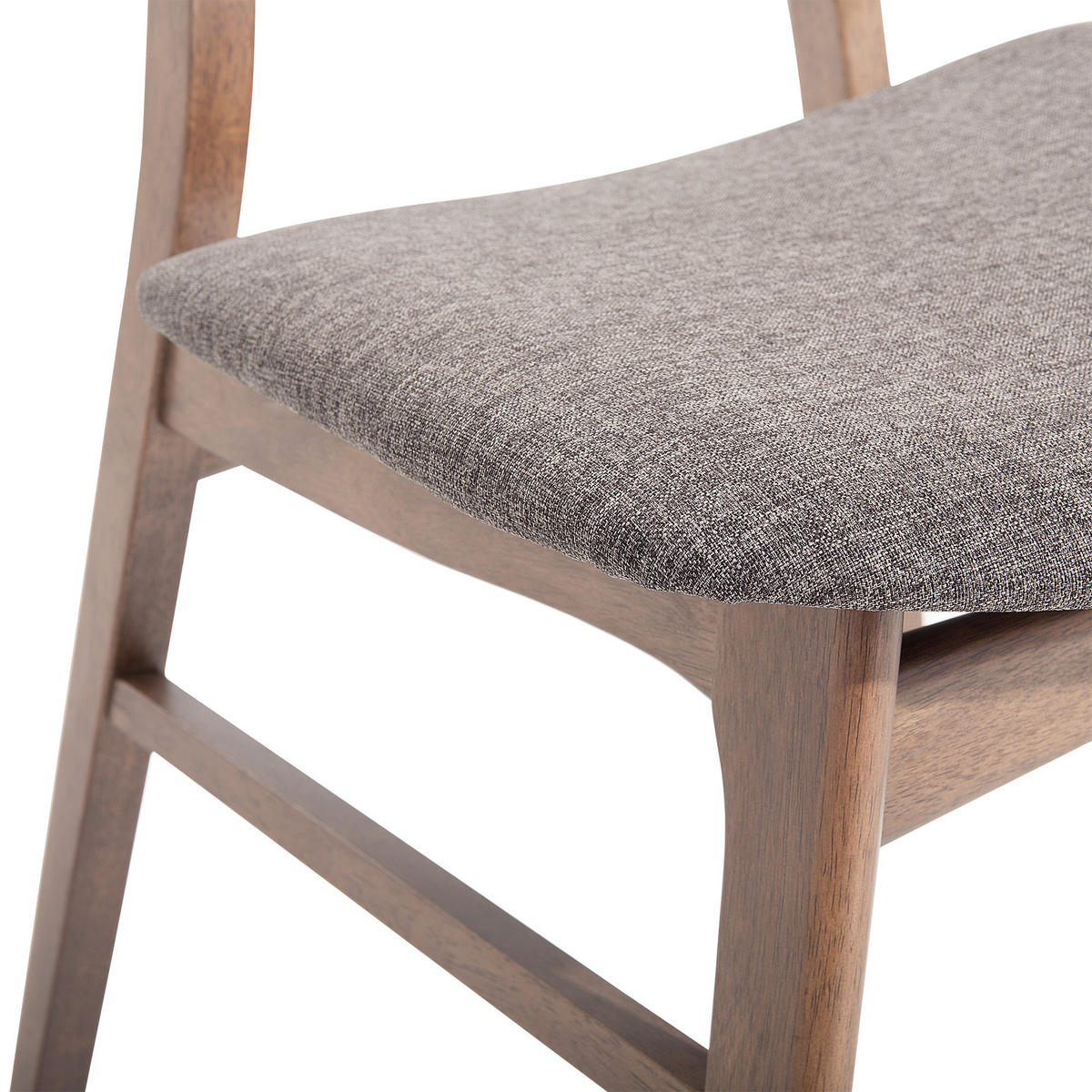 ÉTKEZŐSZÉK 2 darabos Szett Kaucsukfa Szürke Lynn - szürke, textil/fa (49/78/47cm) - Beliani
