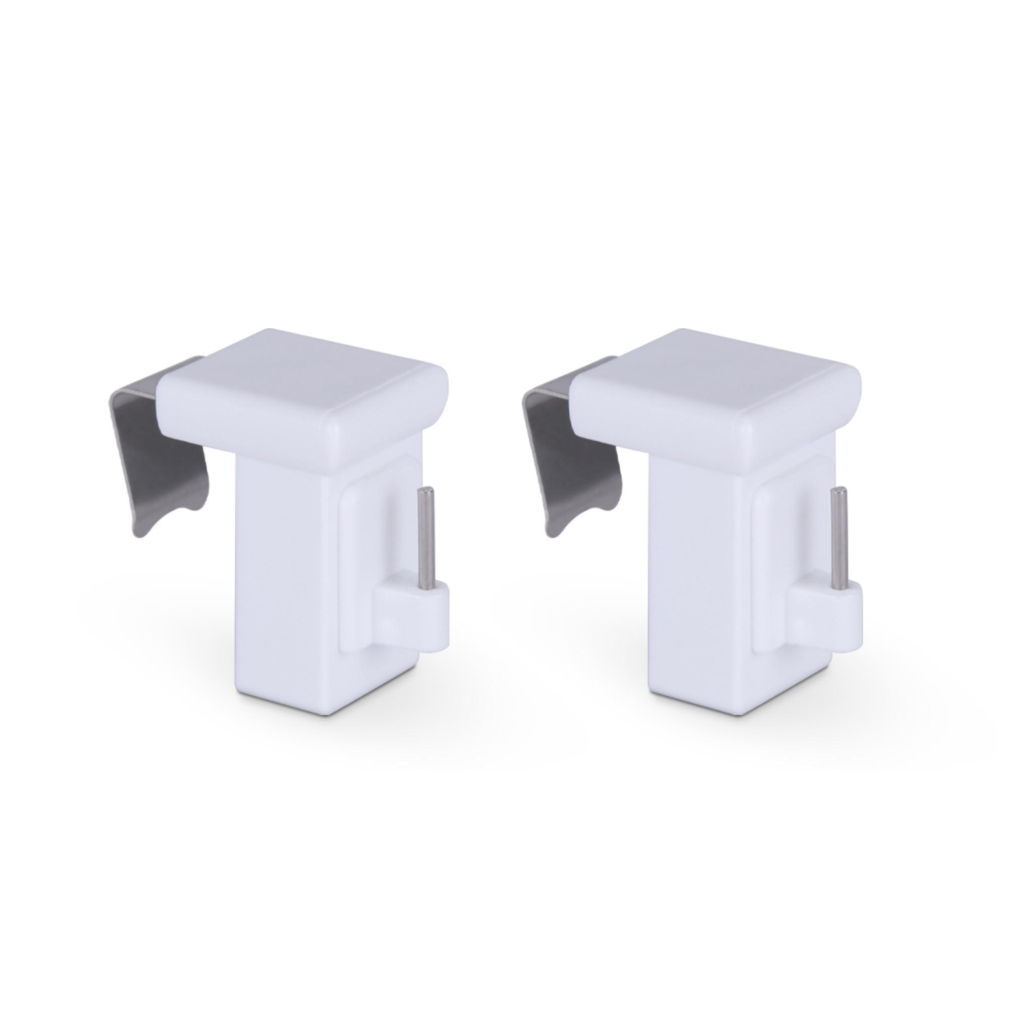 KLEMMTRÄGER für Vitragestangen 2er Pack - Weiß, Kunststoff (2/4/4cm) - Bestlivings