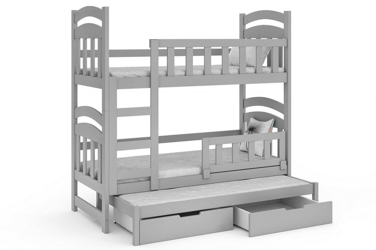 VYSOKÁ Postel DUMBO 75x180 s úložným prostorem, Šedá - šedá, dřevo (75/180cm) - MASSENO