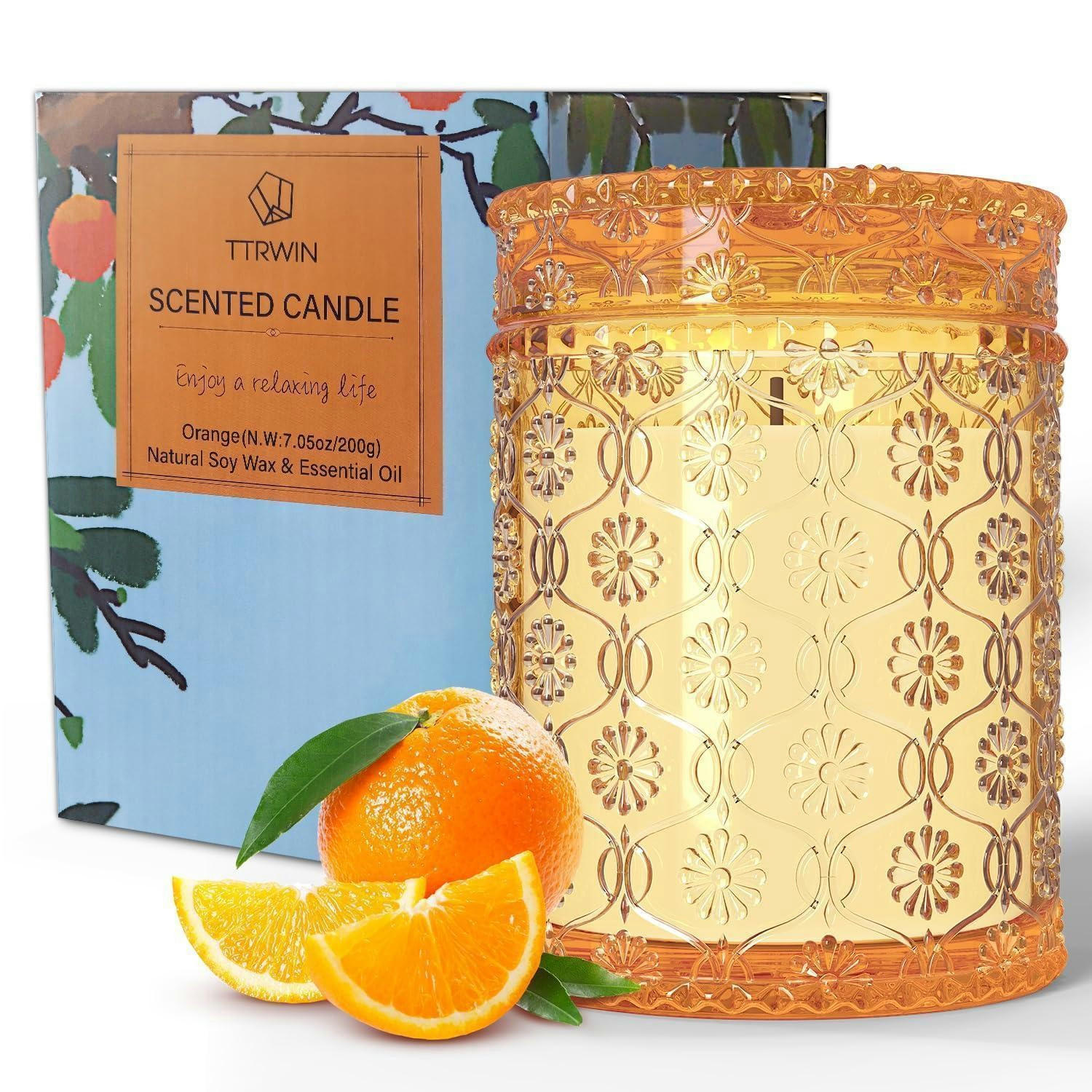 DUFTKERZE im Glas Orange 200g - Orange, Paraffin (11.3cm)
