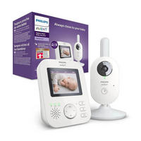 BABYPHONE Video Monitor 2,7 Zoll Nachtsicht 300 m Reichweite FHSS Technologie ECO Modus Weiß - Weiß, Kunststoff - Philips