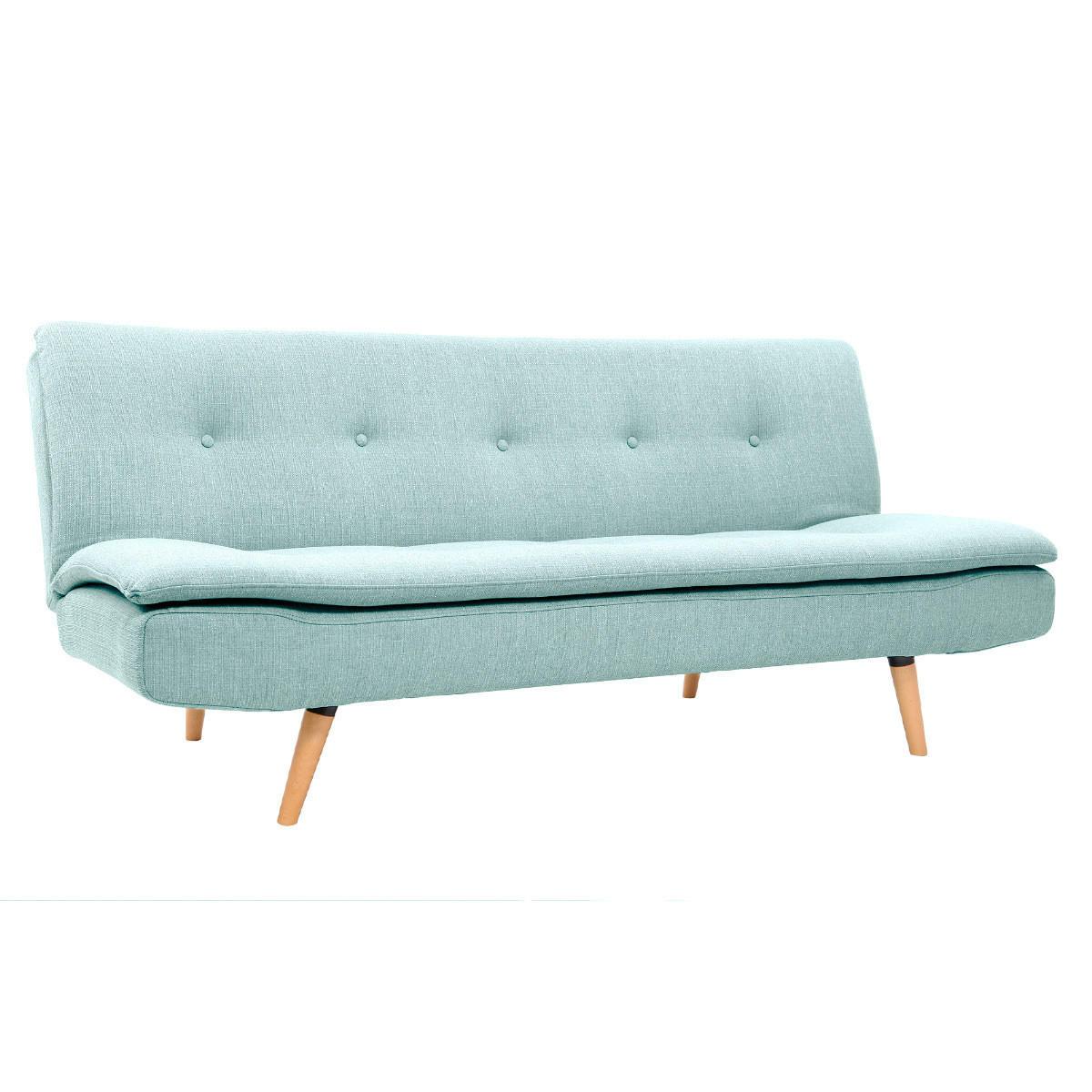 SCHLAFSOFA 3-Sitzer Skandinavisch Lagunenblau SENSO - Salbeigrün, Textil (86/81.5/182cm) - Miliboo