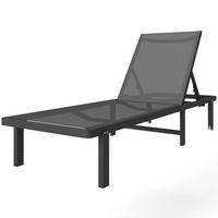 SONNENLIEGE DE-15696 mit Rollen Dunkelgrau - Dunkelgrau, Metall (62/88/190cm) - ComfortXL