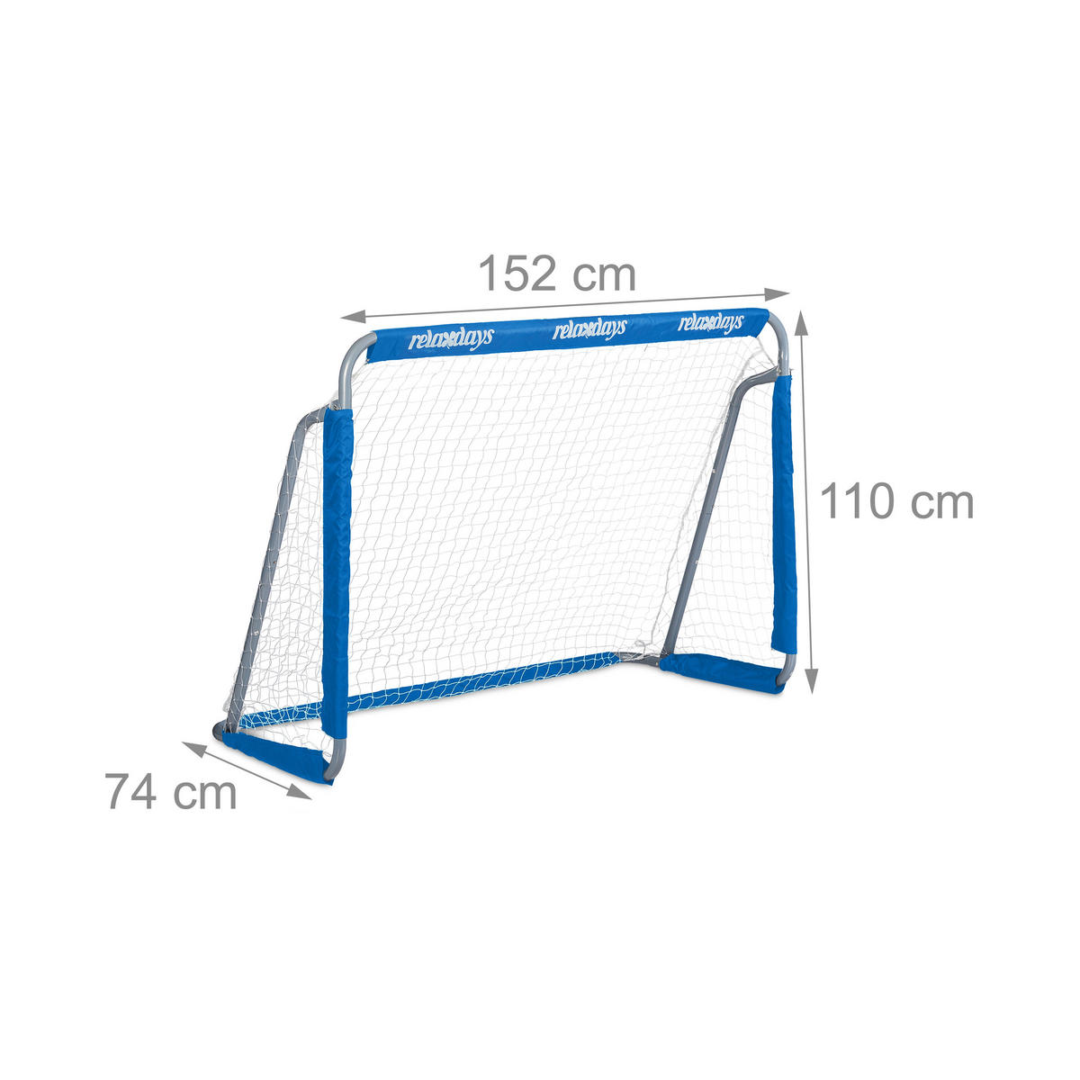 FUßBALLTOR - Multicolor, Textil/Metall (152/74cm) - Relaxdays