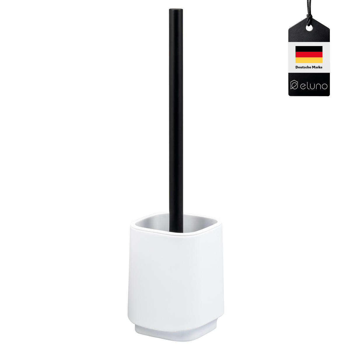 WC-GARNITUR VALONA, Soft-Touch, schwarz - Weiß, Kunststoff (10/38/10cm) - eluno