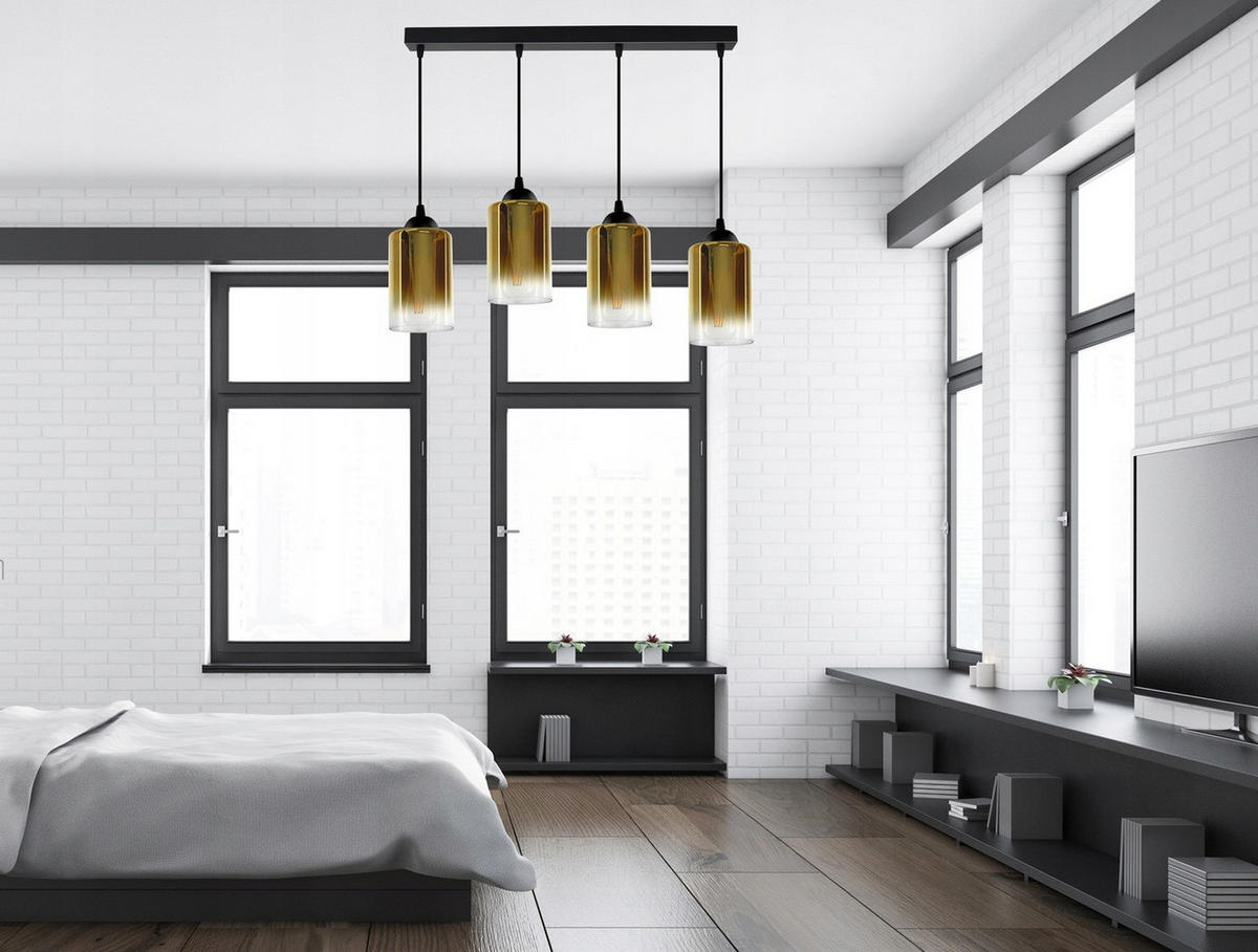 PENDELLEUCHTE GRAF - Transparent/Goldfarben, Glas/Metall (10/70/80cm) - kiki design