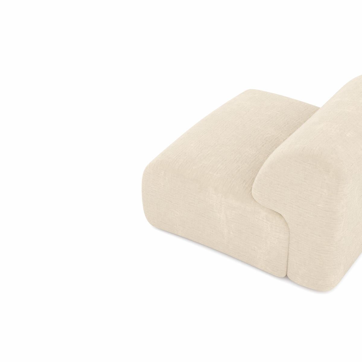 SESSEL Texturierter Samt Creme 75cm - Creme, Textil (75/67/97cm) - Sia Home