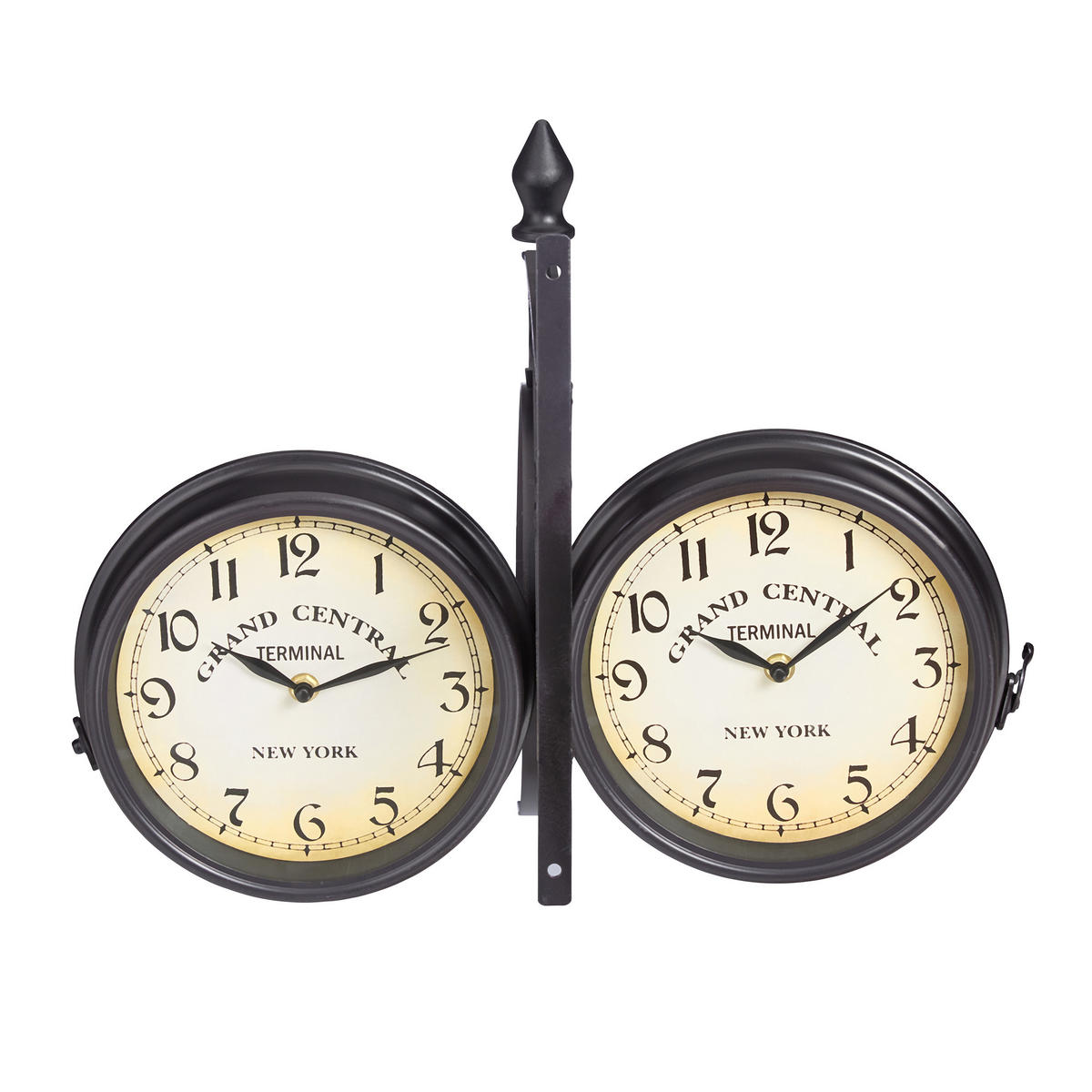 BAHNHOFSUHR - Schwarz, Glas/Metall (35/35/10cm) - Relaxdays