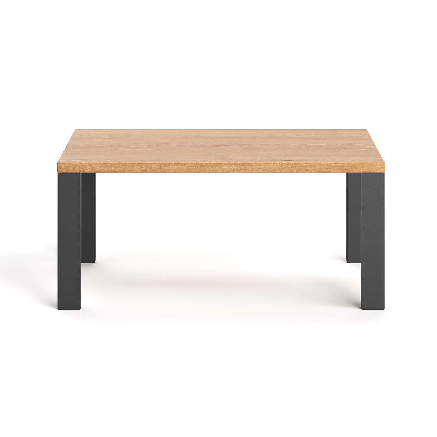 COUCHTISCH Fold aus massivem Eichenholz 80 cm - Eichefarben/Schwarz, Holz/Metall (80/60/45cm) - Danzz