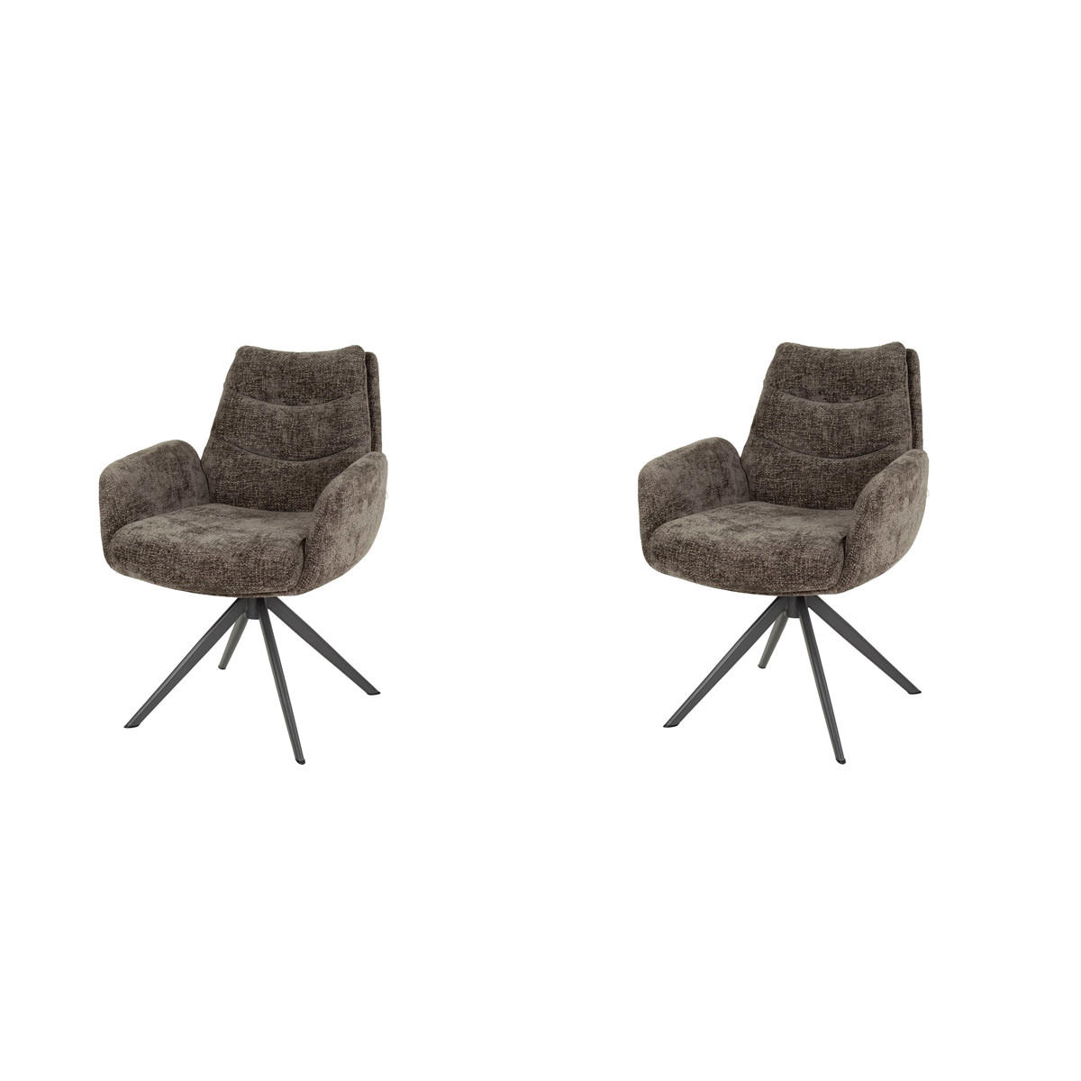 ESSZIMMERSTUHL Lounge Taupe 67/66/ 90 cm 2er-Set - Taupe, Textil (66/90/67cm) - Hoyz Collection