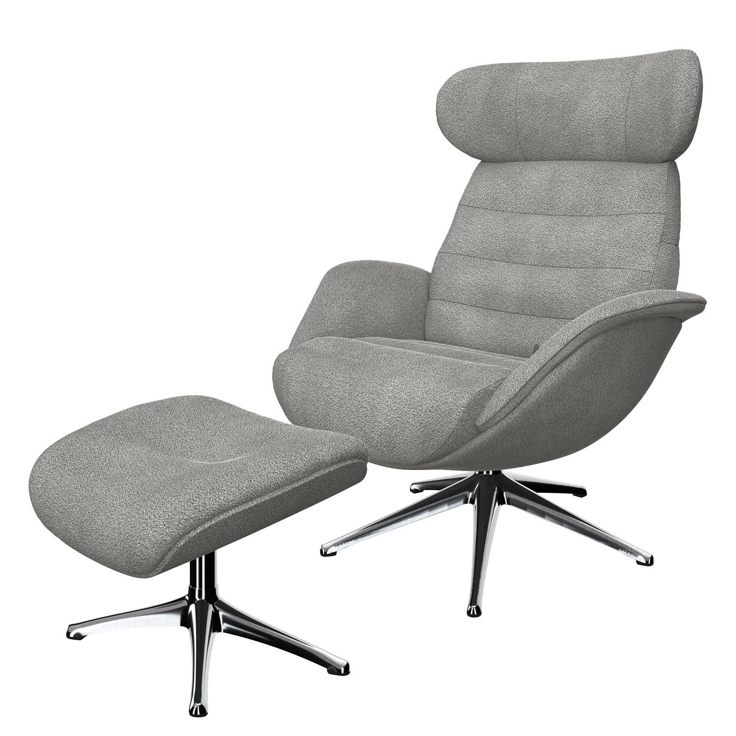 RELAXSESSEL - Grau, Textil/Metall (90/107/90cm) - home24