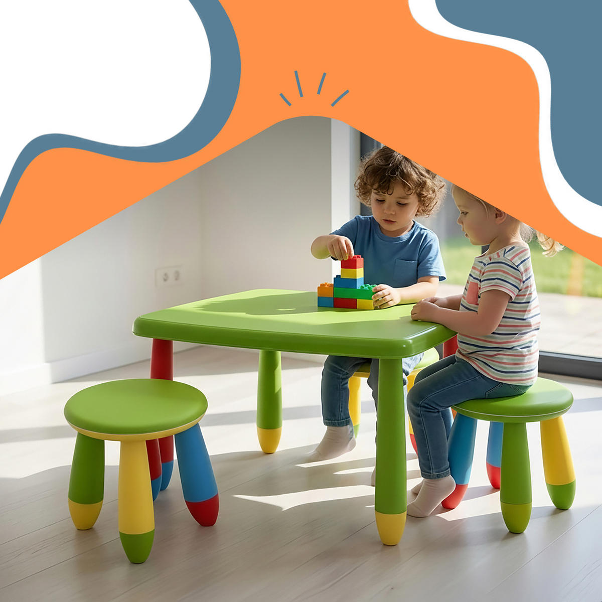 SOUPRAVA Vícebarevná 3-dílná plast - různobarevná, plast (72.5/47/55cm) - Relaxdays