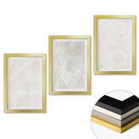 WANDBILDER 3er Set - 20x30 cm Goldrahmen - Die Struktur von elegantem Marmor - Goldfarben, Kunststoff (20/30cm) - ArtPrintCave