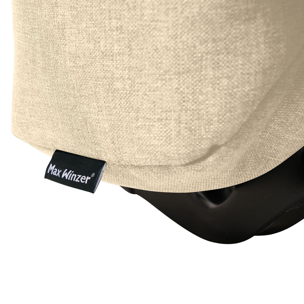 FALTSESSEL Kalomira Bezug Flachgewebe Metall schwarz / beige - Weiß, Kunststoff (100/85/85cm) - 58aufmkessel