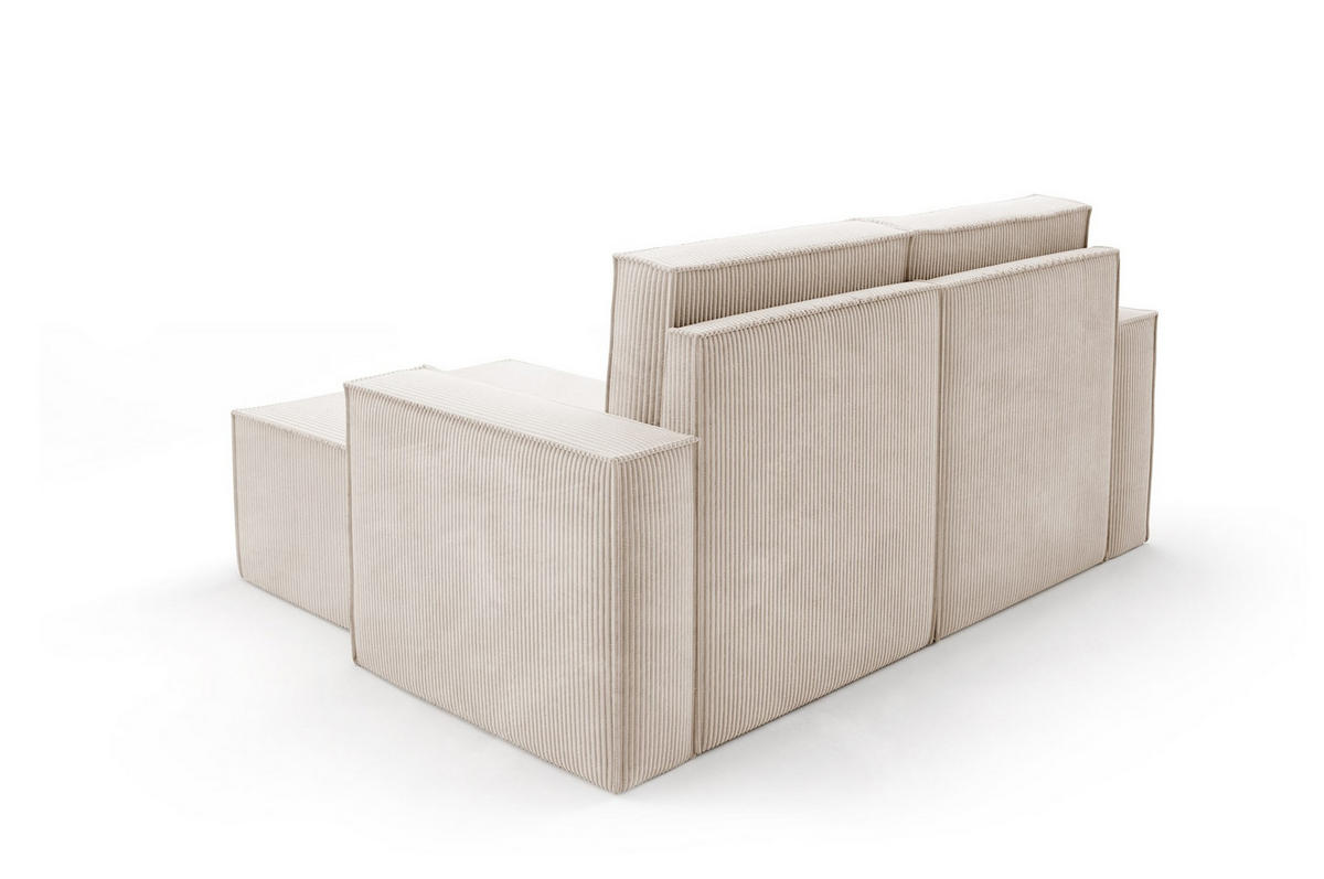 ECKSOFA Orto Beige, Zweisitzer Kordecksofa linke seite - Beige, Holzwerkstoff/Textil (180/141cm) - Bettso