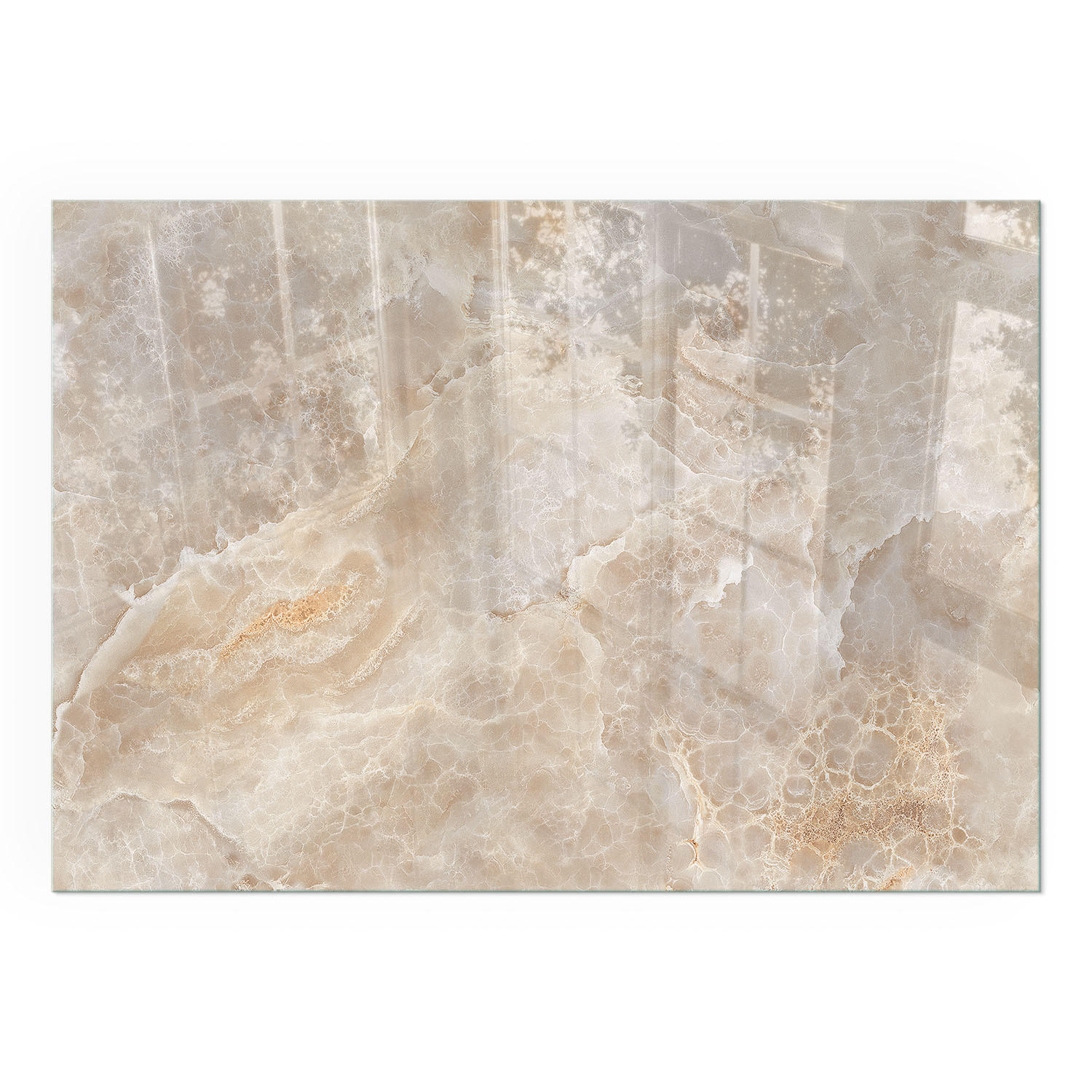 GLASPLATTE für Kamin 100x70 cm - Beige, Glas (100/70/0.4cm) - TULUP