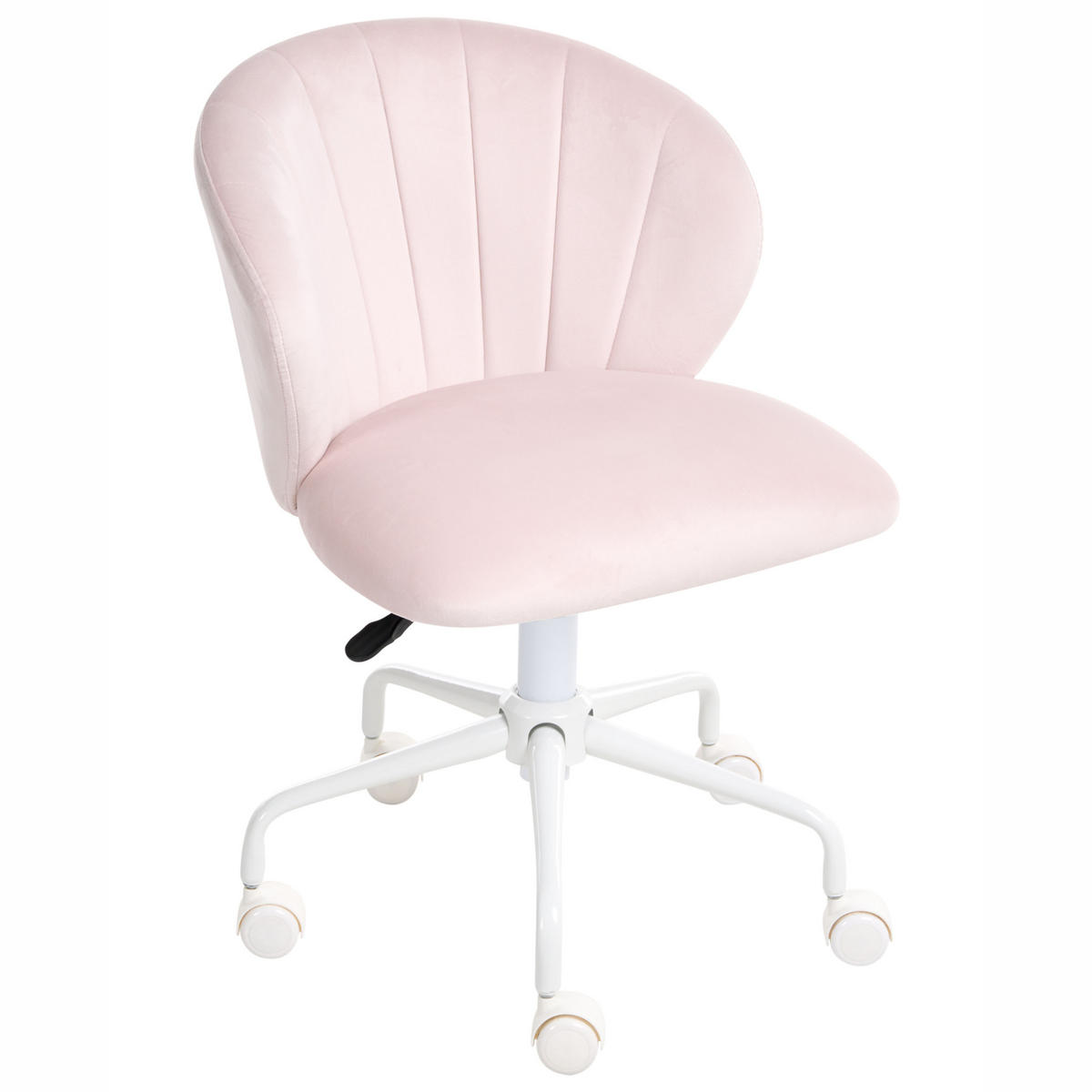SCHREIBTISCHSTUHL Pastellrosa Cheerful - Pink/Weiß, Textil (49/70/49cm) - Beliani