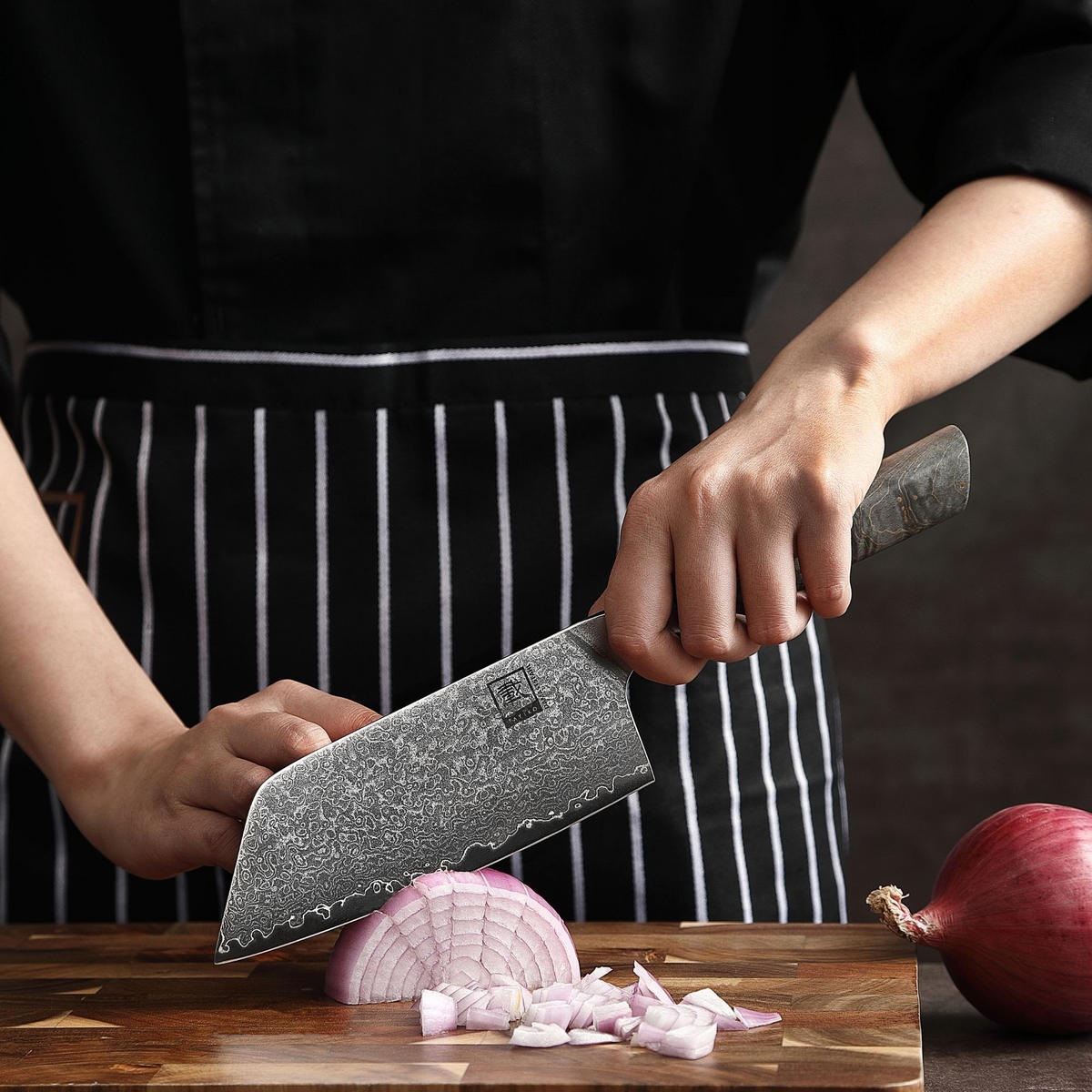 NAKIRIMESSER 17 cm - Ahornfarben, Holz/Metall (30cm) - Zayiko