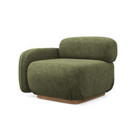 SOFAELEMENT Links Chenille Stoff Grün - Braun/Olivgrün, Holz/Textil (95/73/95cm) - Makamii