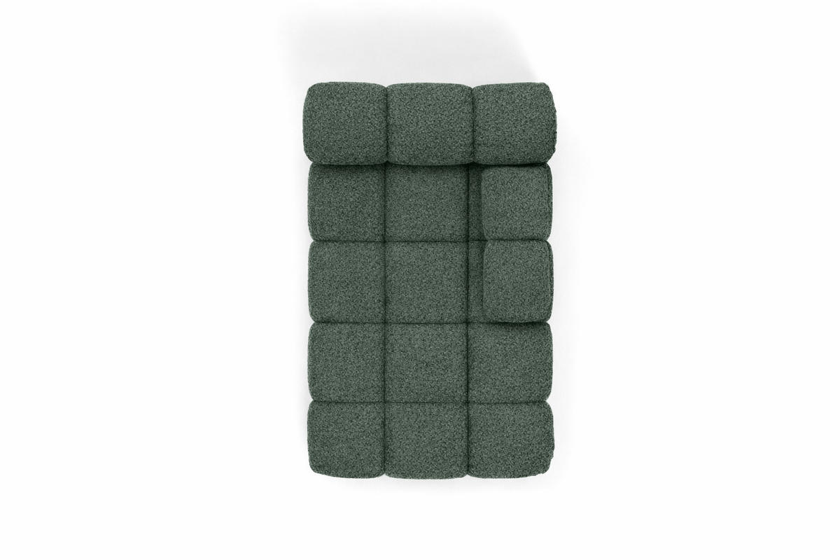 CHAISELONGUE Modular, Bouclé-Stoff Abriamo, Dunkelgrün, Rechts, Selia - Dunkelgrün/Olivgrün, Holz (95/70/160cm) - Kaiser Möbel