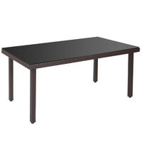 POLY-RATTAN-GARTENTISCH rechteck Braun - Braun, Kunststoff (90/160/74cm) - MCW