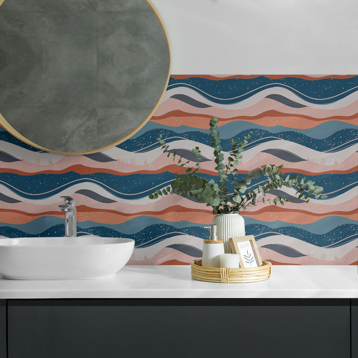 WANDPANEEL 9 Stück 30x30 cm selbstklebend Ondura - Multicolor, Kunststoff (30/1.6/30cm) - Wallfluent