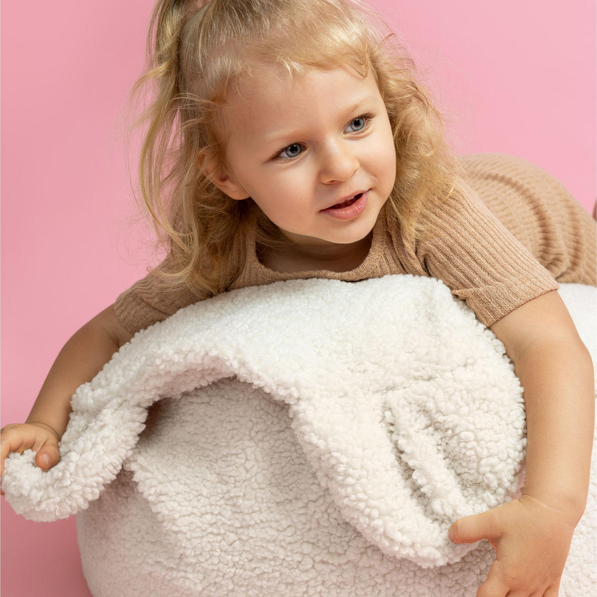SITZSACK für Kinder, Bär, Bearly, Weiß - Weiß, Textil (58/50/67cm) - MeowBaby