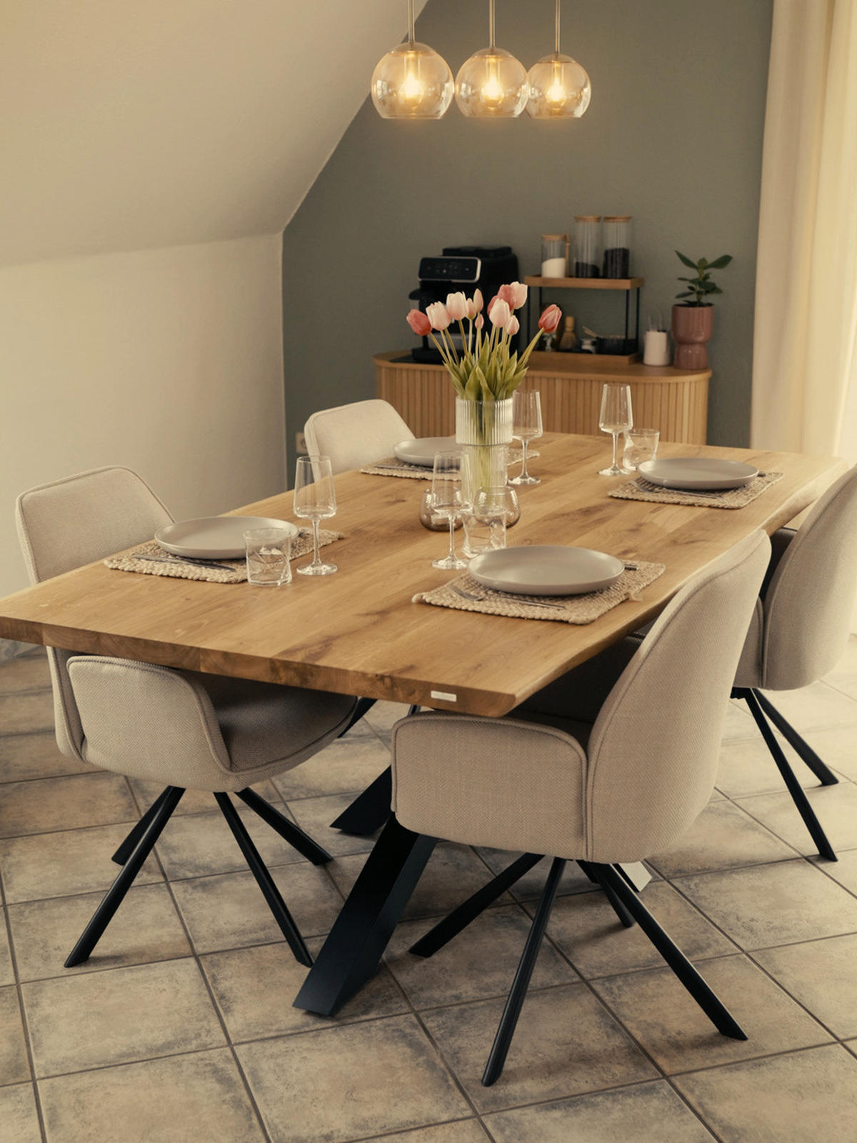 TISCHPLATTE 100 cm x 70 cm mit Baumkante - Eichefarben, Holz (100/70/4cm) - holz4home®